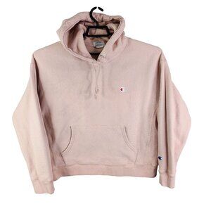 Womens Pink Champion Reverse Weave Pink Hoodie Sweatshirt Long Sleeve Size XXL